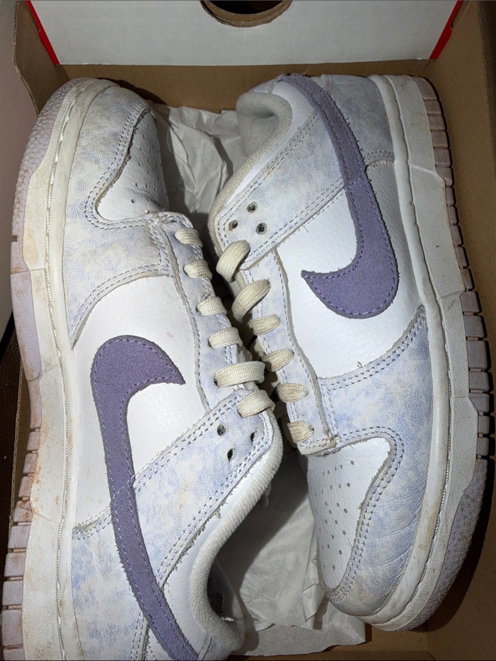 Nike Dunk Low White with Lavender Swoosh